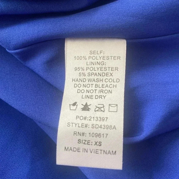 🆕Shinestar Satin Split Hem Cami Dress Royal Blue XS🆕 - Picture 9 of 9